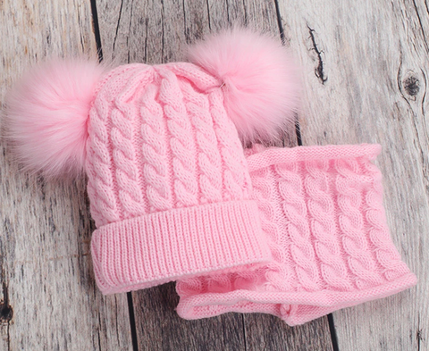 2pc Pom Pom Hat Set