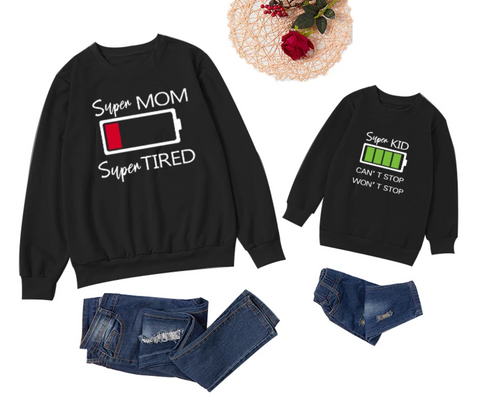 Mommy and Me Super Charged Sweatshirts