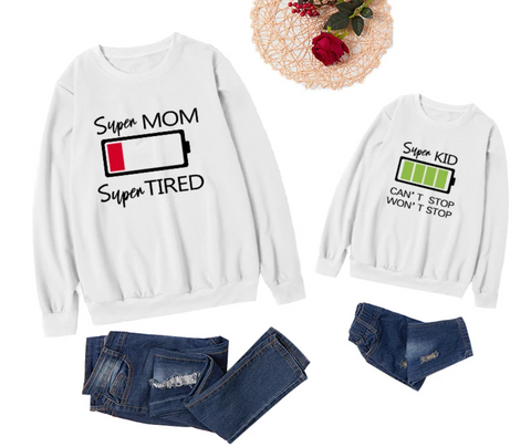 Mommy and Me Super Charged Sweatshirts